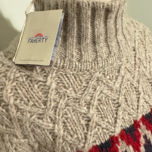 Faherty NWT Women’s Fair Isle Turtleneck Sweater - Picture 3 of 5